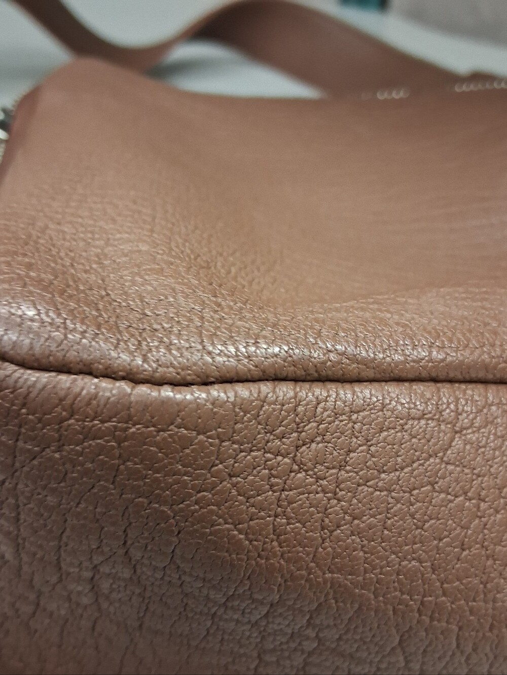 ALL SAINTS VINCENT PEBBLED LEATHER DOUBLE ZIP CROSSBODY HANDBAG BROWN TAN GUC - Picture 10 of 15